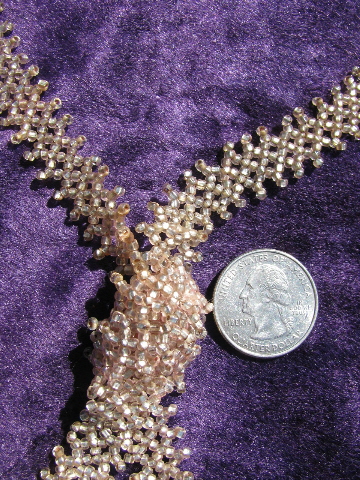 20s - 30s flapper vintage long beaded necklaces lot, tassel fringed ends