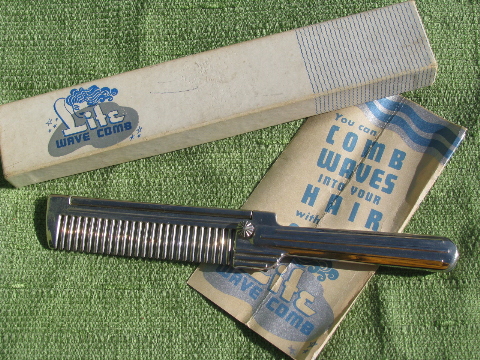 40s vintage wave comb for natural waves, hair styling tool w/instructions