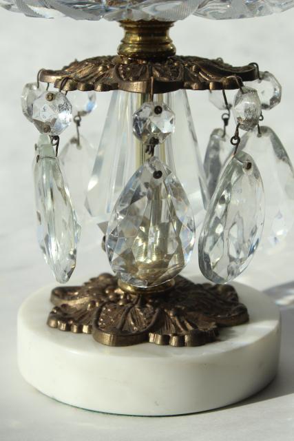 50s 60s vintage crystal ashtray w/ prisms, Italian florentine Hollywood regency style