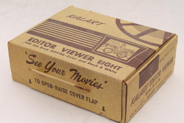 50s 8mm film editor viewer for movie stills industrial vintage brown bakelite