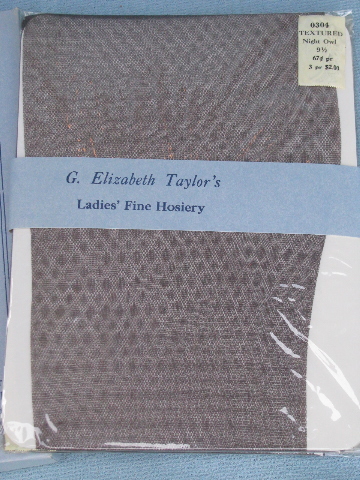 50s vintage nylon stockings lot, sheer black fishnet mesh, never used