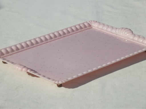 50s vintage pink plastic vanity table perfume tray in original box