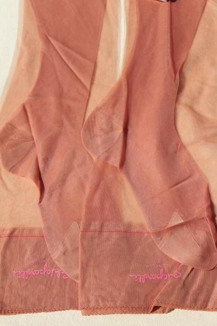 60s 70s 80s vintage nylon stockings, stretch stockings nude suntan shades
