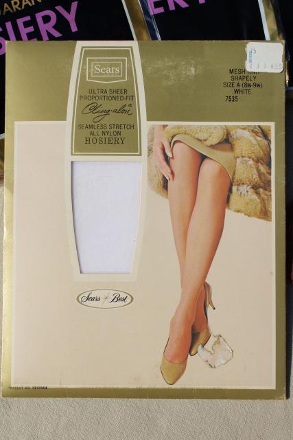 60s 70s 80s vintage nylon stockings, stretch stockings nude suntan shades