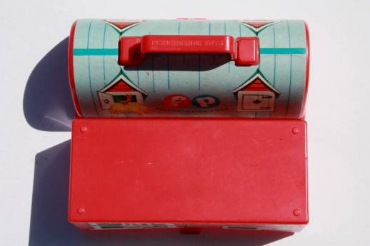 Vintage 80s Fisher Price Mini Tackle Box 3501 Red Storage 