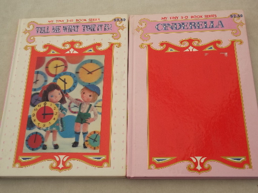 60s 70s vintage Froebel Kan 3-D fairy tale books, puppet hologram pictures