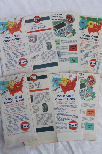 60s vintage Gulf oil advertising Tourgide maps, midwest / southern states road map lot