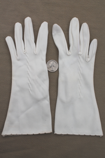 60s vintage ladies gloves, white cotton white lace lady's gloves lot