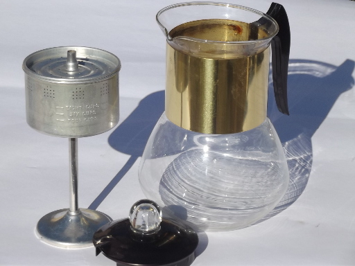 60s vintage Percmaster glass carafe coffee maker, stovetop perculator