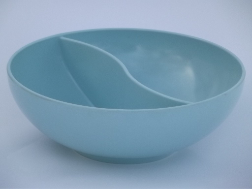 60s vintage turquoise melmac bowl, retro Table to Terrace kitchen ware