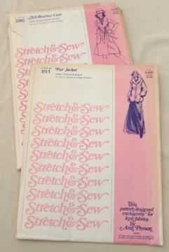 70s 80s vintage sewing patterns, retro fun faux fur jacket, belted trench coat multi size ladies