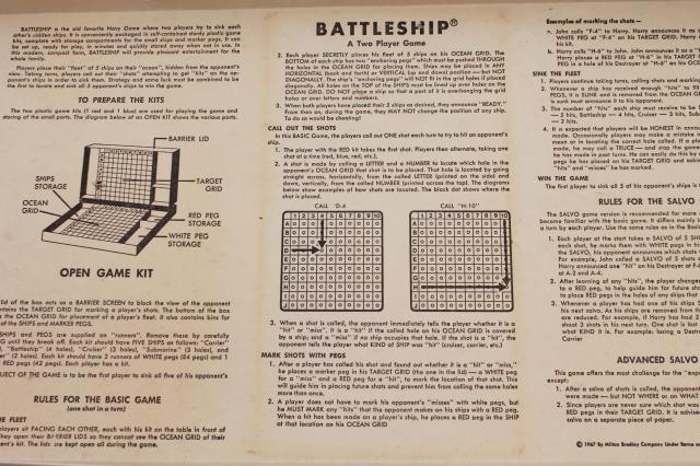 70s vintage Battleship game, complete w/ all of the plastic battleships