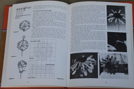 70s vintage artificial flowers how-to book, flower patterns & instructions