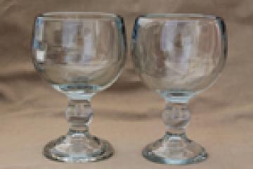 70s vintage beer glasses, huge heavy glass fishbowl goblets for candles or display domes