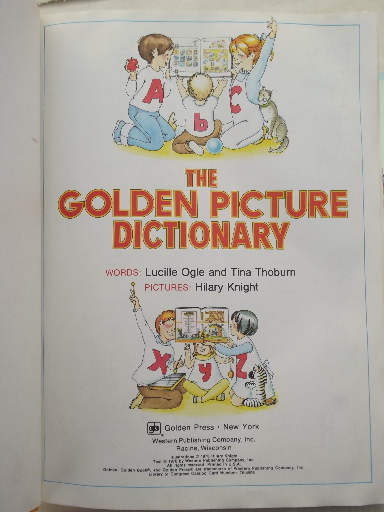 70s vintage children's dictionary lot, illustrated picture dictionaries