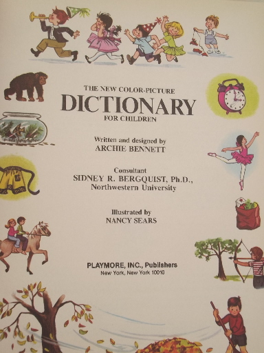 70s vintage children's dictionary lot, illustrated picture dictionaries