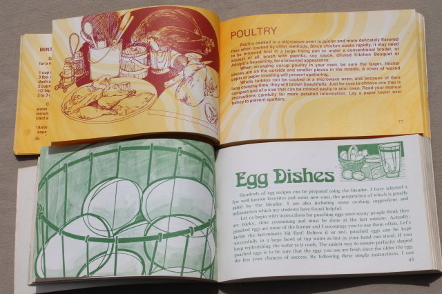 70s vintage cookbooks for the groovy cook, Nitty Gritty books Blender & Microwave recipes