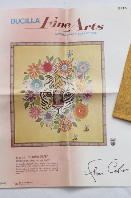 NEW Vintage 1973 Crewel Embroidery Kit Pom Pom Flowers Picture