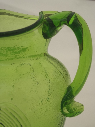 70s vintage glass pitcher w/ embossed eagle, Kanawha or Wheaton art glass?