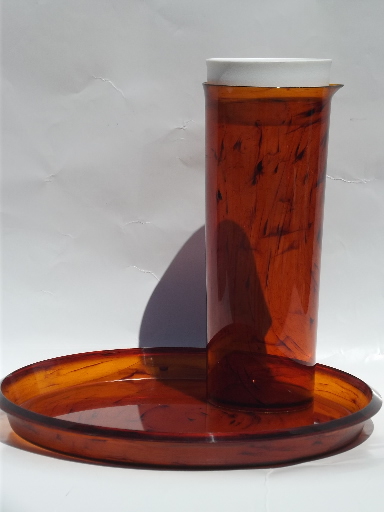 70s vintage tortoise shell plastic dishes, retro summer serving pieces