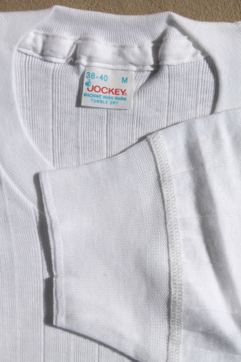 70s-80s vintage Jockey ribbed knit cotton short sleeve under shirt t-shirts in original pkgs