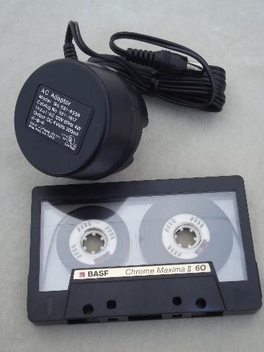 80s mini tape player, retro JCPenney portable cassette recorder