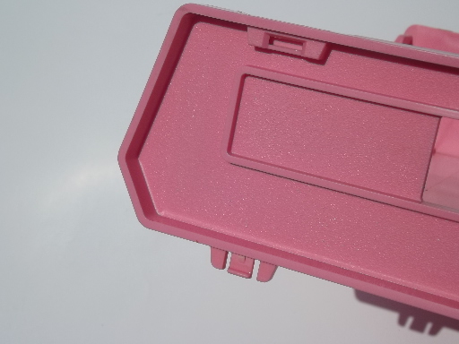 80s retro pink plastic stacking paper trays for office, studio crafts
