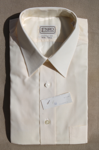 80s vintage 16 tall men's shirts, new old store stock Enro shirtbuilders label