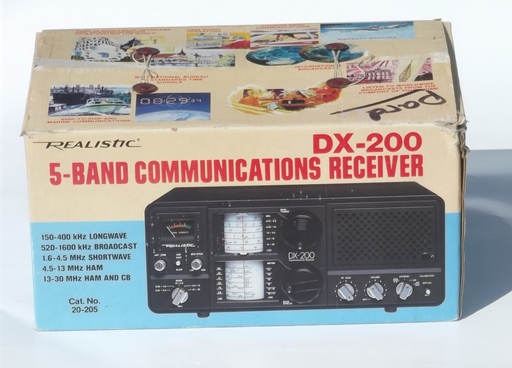 80s vintage radio receiver, Realistic DX 200 five band shortwave radio