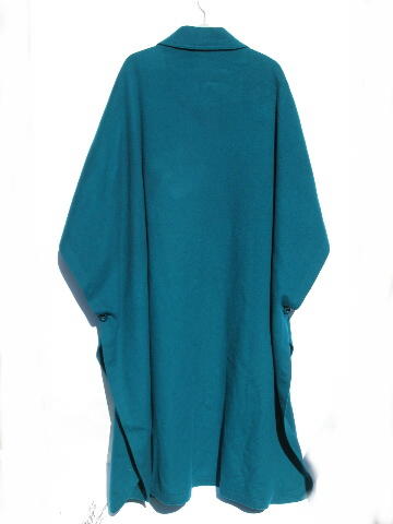 80's vintage teal green wool cloak coat, Hourihan - Ireland, one size