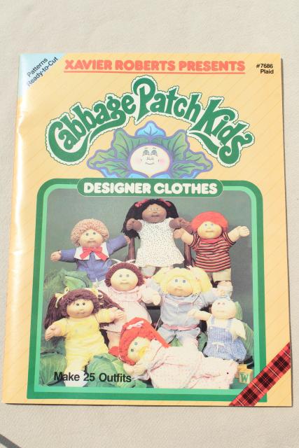 Cabbage Patch Kids designer doll clothes booklet, 25 outfits instructions & full size patterns