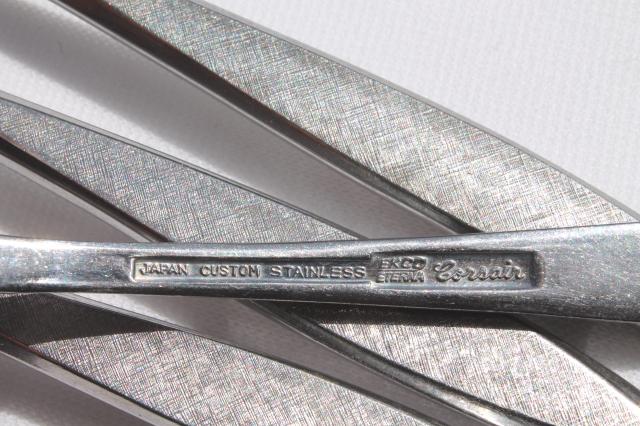 Ekco Corsair flatware set for 8, mod vintage stainless silverware