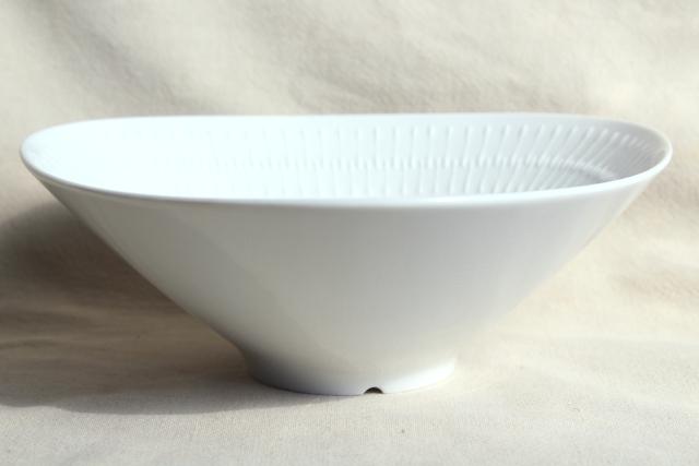 Euro style MCM vintage pure white embossed china triangle fruit bowl, Apart Hutschenreuther Germany