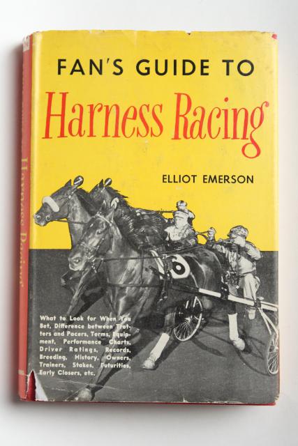 Fan's Guide to Harness Racing, 50s vintage sportsman's book horse race track betting