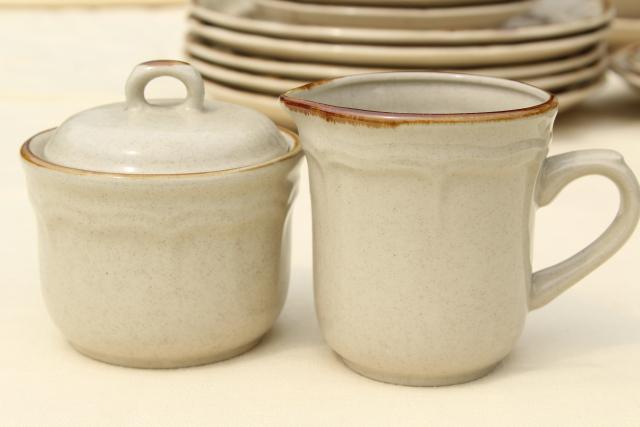 Festive wheat & fall flowers stoneware pottery, 70s vintage Japan dinnerware