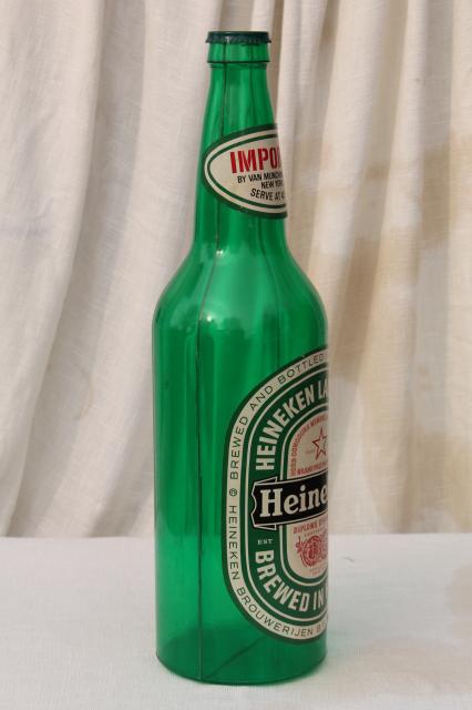 Giant Heineken beer bottle 25 inch tall vintage plastic bar advertising man cave decor