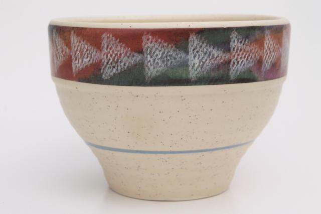 Horizon Treasure Craft ceramic chip & dip set, vintage pottery southwest style bowls