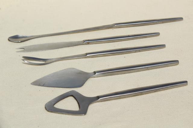 Kalmar - Italy mid-century mod vintage brushed stainless steel bar tools set
