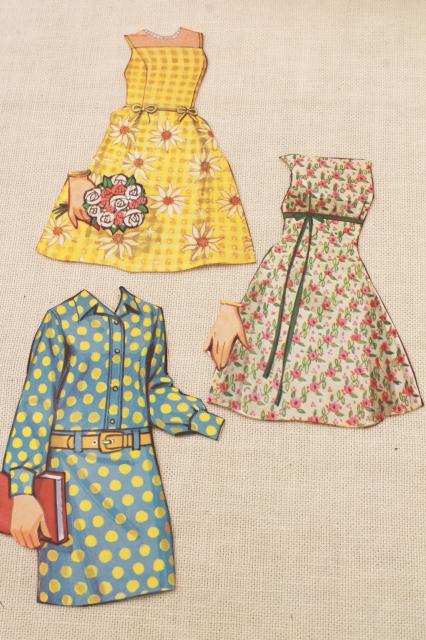 MB box Magic Mary Jane 60s vintage magnetic paper doll, retro flip & groovy outfits