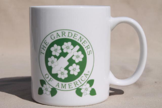 Men's Garden Club mug, Gardeners of America members ceramic coffee cup