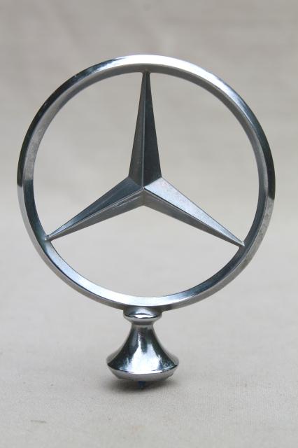 Mercedes emblem hood ornament, vintage part saved off of an old car