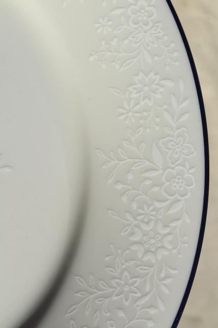 Noritake Affection white chintz floral china, vintage porcelain dinnerware set for 8