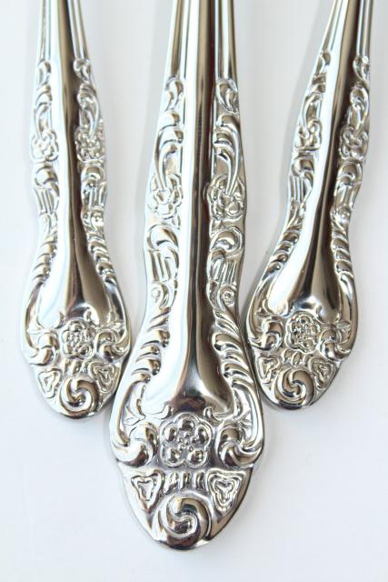Oneida Secretariat stainless steel flatware, pierced & shell sugar spoon, butter knife
