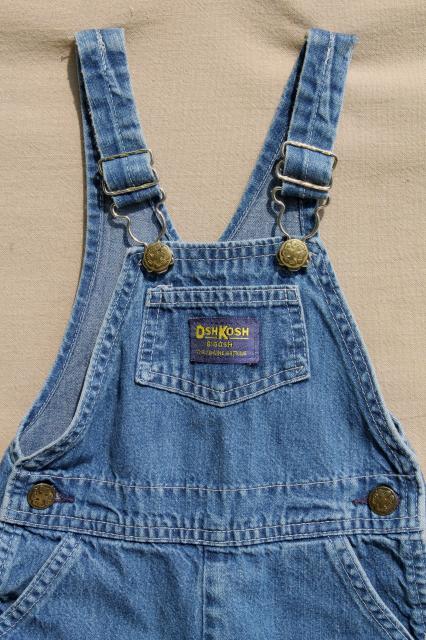 OshKosh baby overalls, 24 month size blue denim bib overall w/ snap legs