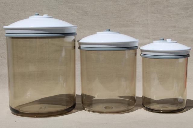 Tilia FoodSaver canisters, smoke plastic vacuum seal food saver storage jars
