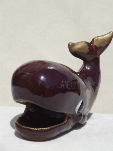 A Whale of a Bank, vintage Japan whale shaped coin savings bank