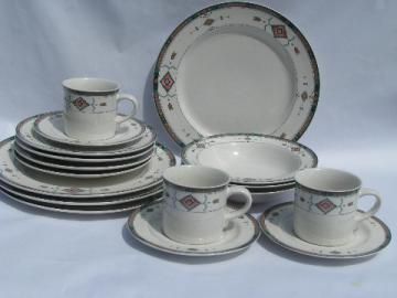 Adirondack pattern Mikasa / Studio Nova pottery dinnerware dishes lot