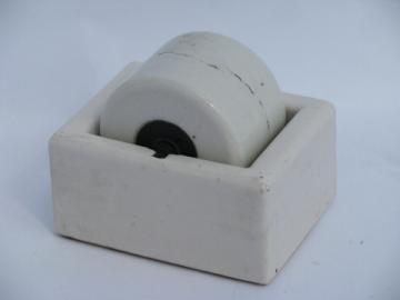 Antique porcelain rolling wheel Sengbush desk stamp moistener inker