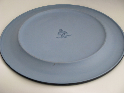 Arita - Japan matte blue Genesis pottery, large cake or chop plate