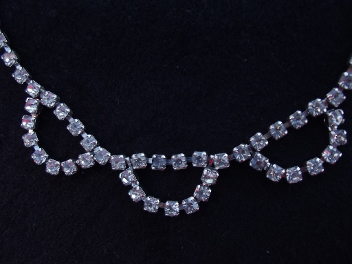 Art deco rhinestone choker collar necklace, 30s, 40s or 50s vintage